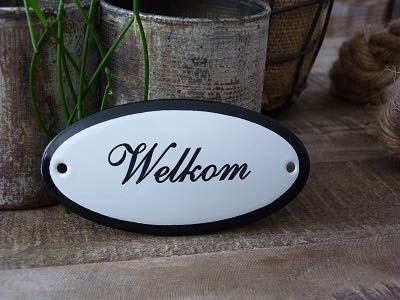 Deurbordje ovale Welkom panneau signalétique entrée maison lisible