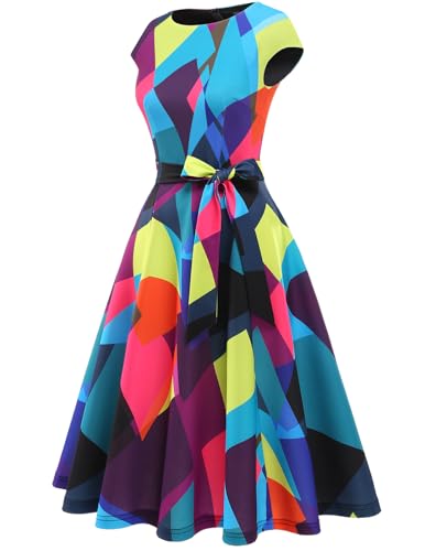 DRESSTELLS Women's Cocktail Dresses, Formal Wedding Guest Modest Church Vintage Tea Party Midi Evening Dress