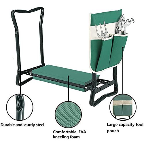 Bdl Garden Kneeler Seat With Upgraded Thicken Kneeling Pad And 1 Large Tool Pouch, Foldable Stool 330Lb Capacity-Protects Your Knees, Clothes From Dirt & Grass Stains #TOP3
