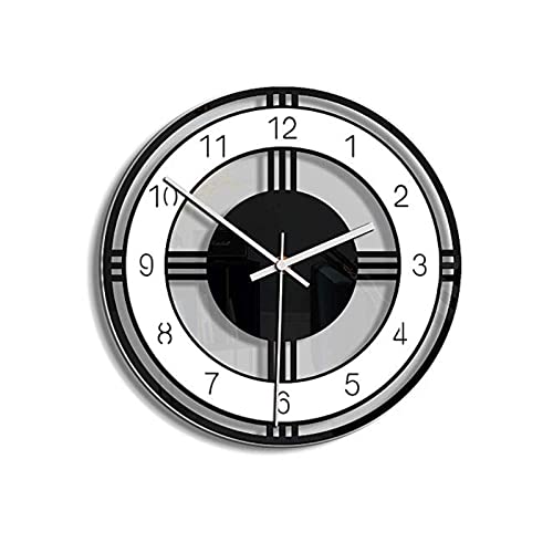 AVEKI Silent Wall Clock, 11 inch Non Ticking Acrylic Irregular Round Wall Clock with Battery Operated and No Glass Cover for Living Room/Bedroom/Kitchen/Office Decoration (Style B)