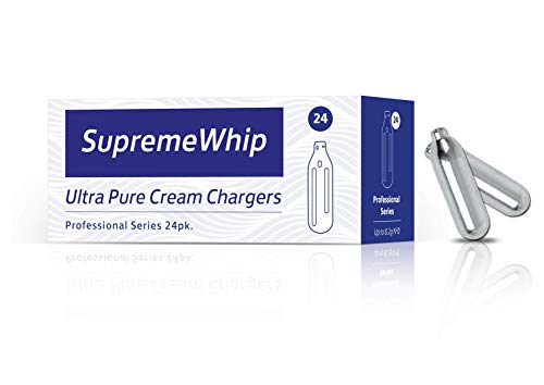 SupremeWhip Whipped Cream Chargers 8.2 grams â€“ 24 packs x 25 boxes Pure Nitrous Oxide Whipped Cream Canister â€“ N20 Whipper Chargers - Compatible with Most Whipped Cream Dispenser - 600 ct