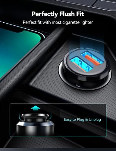 TECKNET Car Charger Adapter, [2023 Upgrade] QC 3.0 6A/36W Car Phone Charger Fast Charging Dual Port USB Cigarette Car Charger 12V with Led Indicator Compatible with iPhone, Samsung and Android phones