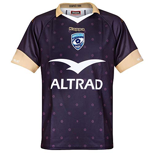 Kappa Montpellier 2018/19 - Maillot de Rugby Réplique 3ème - Noir/Jaune Or - Taille M