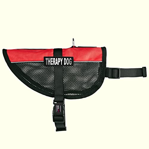 Dogline Maxaire Multi-Purpose Mesh Vest For Dogs And 2 Removable Therapy Dog Patches, Medium, Red #TOP2