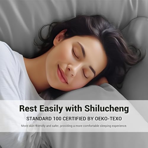 Shilucheng 1DBM4PC-QN-GY 4-Piece Queen Size Sheets Set,Blend Of 60% Rayon Derived From Bambo And 40% Polyester,Cooling Bed Sheets thumb #2