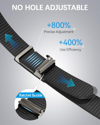 Image of BOSTANTEN Ratchet Web Belt Men, Nylon Golf Adjustable Work Belt for Men with Casual Pants