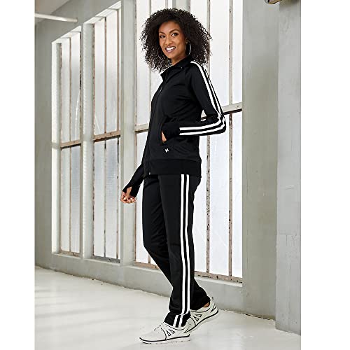 Vevo Active Womens Striped Track Jacket M Blackwhite thumb #2
