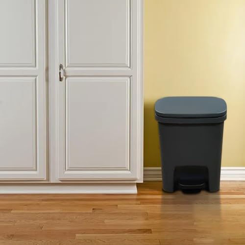 Caneca de basura con tapa cierre lento y pedal para hogar miniatura 4