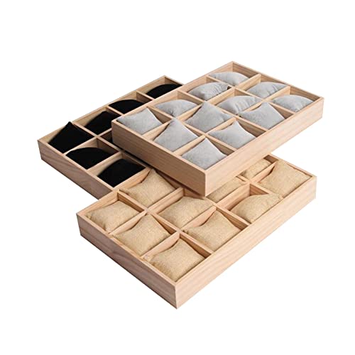 Esquirla Watch Display Tray, Bracelet Display Showcase, 12 Grids Watch Pillows Tray For Countertop, Velvet #TOP5