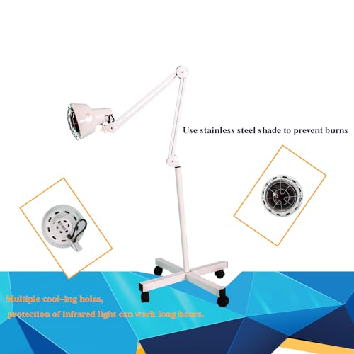 Stand Infrared Therapy Lamp with Dimmable Heating and Flexible Arm, Perfect for Home and Beauty Salon, 275W & White - Image 5