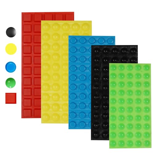 TNJPSEK 250 Pcs Raised Dots for Visually Impaired, Silicone Bump Tactile Stickers Low Vision Aids, Multiple Sizes Shapes Adhesive Raised Markers for Blind Elderly Home Appliance Identification