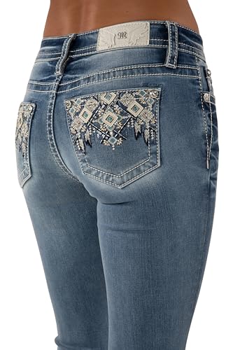 Miss Me Women's Geometric Sequin Embellished Mid-Rise Bootcut Jeans4