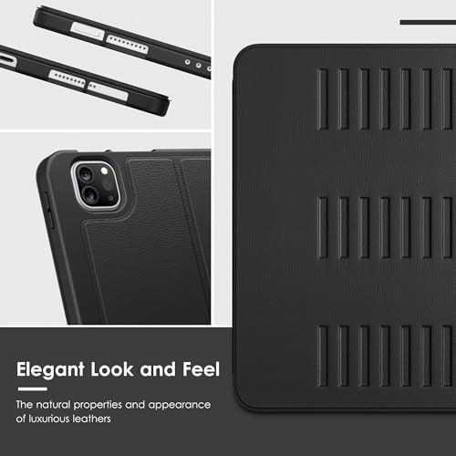Étui iPad Pro 11 pouces VIKESI avec support multi-angle et porte-crayon noir