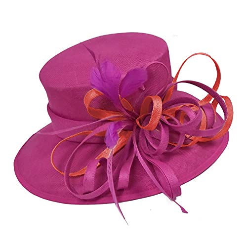 Mariage réussi avec un chapeau à large bord rose fuchsia pour sublimer votre robe d'invitée