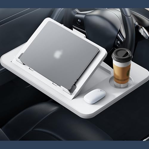 に適用日-産 セレナ(serena C28型)車 ハンドル テーブル 車内仕事 食事 勉強車 テーブル 角度調整可能 9段階角度調整 車載用テーブル 46x33cm広い作業面 安定感 車載テーブル 運転席 人間工学 滑り止め 収納便利 車内食事用テーブル