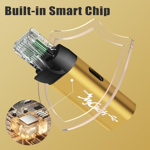 Image of USB C to Ethernet Adapter with 100W Power Delivery, RJ45 Male to USB C Female Network LAN Adapter, Built-in Smart Chip, 1Gbps, Charging and Surfing 2 in 1, Supports PC, Laptop, Tablet, Smartphone