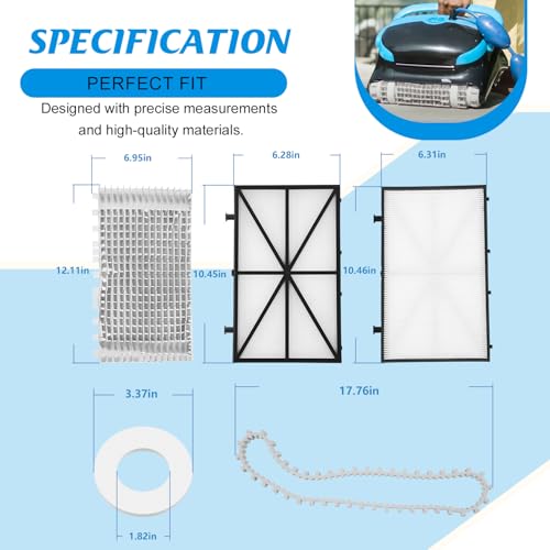 Tune-up Kit for Maytronics Dolphin Nautilus CC Plus Robotic Pool Cleaner Includes 9991433-R4 Filters, 6101641-R2 Brushes, Climbing Rings, and 9985006-R2 Tracks by Zymurgoes - Used condition - Image 7