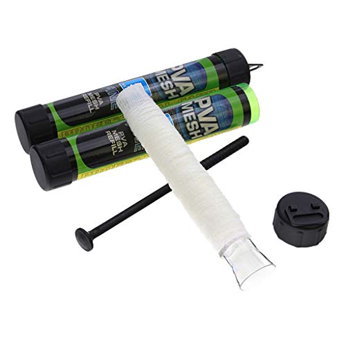 LEIPUPA 2 Unidades 5m 25mm 44mm PVA Solúvel em água para Iscas de Pesca para Carpas Bolsa de Malha U