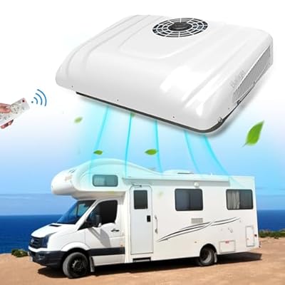 Universal 12V DC RV Air Conditioner 12000 BTU, 12 Volt Rooftop AC Unit for Camper, Low-Noise Cooling, Easy Install for Truck, Trailer, Fifth Wheel, Golf Cart, Motorhome, Tractors