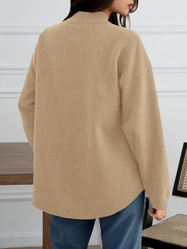 Image of Saodimallsu Womens Collared Cardigans Button Down Fall Sweater Jackets Oversized Casual Long Sleeve Knit Shirts