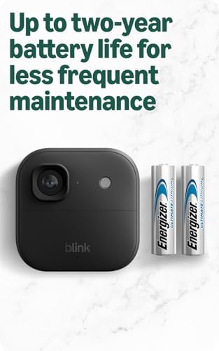 Blink Outdoor 2K+ (newest model) — Wireless smart security camera, 2K video resolution, enhanced audio, two-year battery. Sync Module Core included — 1 camera system (Black) - 5