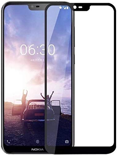 Image of Gorilion | For Nokia 6.1 Plus | Tempered Glass protector Full Glue Edge to Edge Fit 9H Hardness Anti-Scratch Crystal Clarity Screen Guard for Nokia 6.1 Plus - Black
