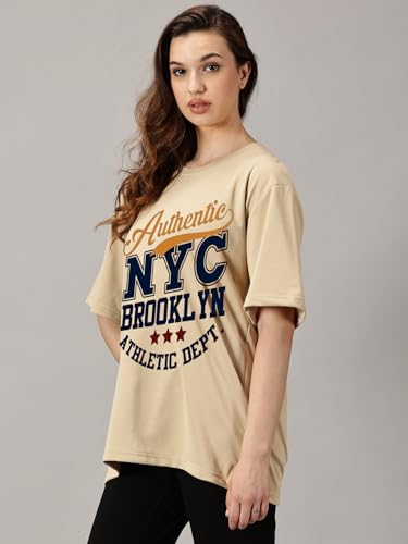 Image of RodZen Women's Cotton Loose Fit Oversized Printed T-Shirt