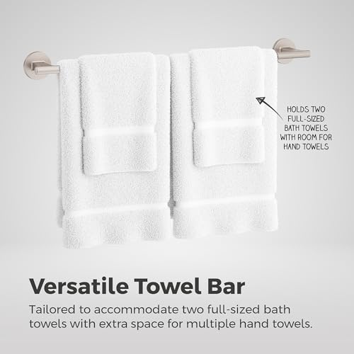 Pfister Capistrano Bath Towel Bar for Bathroom, 24-Inch, Wall-Mounted, Screw-in, Spot Defense Brushed Nickel Finish, BTBCSO2GS by Pfister - Image 6