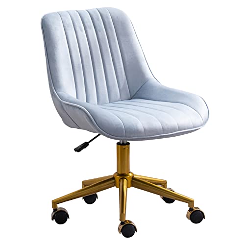 Chaise de bureau en velours ajustable siège informatique pour étude et vanité LWX