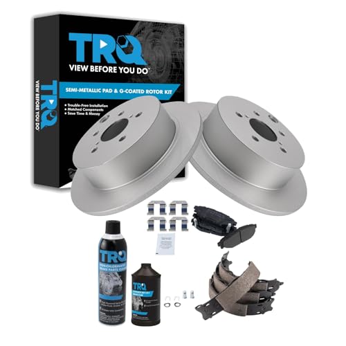 Image of TRQ Rear Brake Pad & Rotor Kit Semi-Metallic Compatible with 2017-2018 Subaru Crosstrek 2014-2018 Forester 2012-2018 Impreza 2013-2015 XV Crosstrek