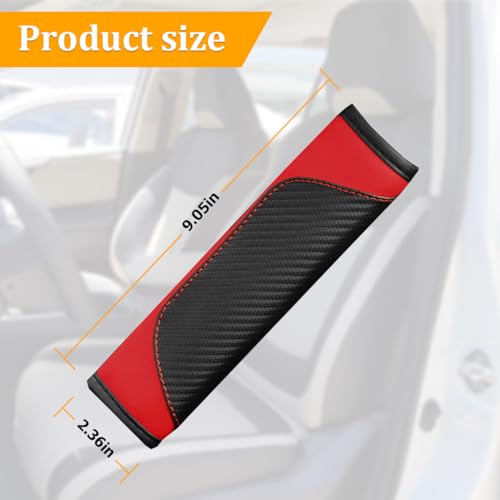 Image of Osilly 2PCS Car Seat Belt Cover, Carbon Fiber Seatbelt Shoulder Protection, Soft Car Seat Belt Strap Cushion Protect Your Neck and Shoulder, Car Accessories Seat Belt Pad for Car Truck (Red)