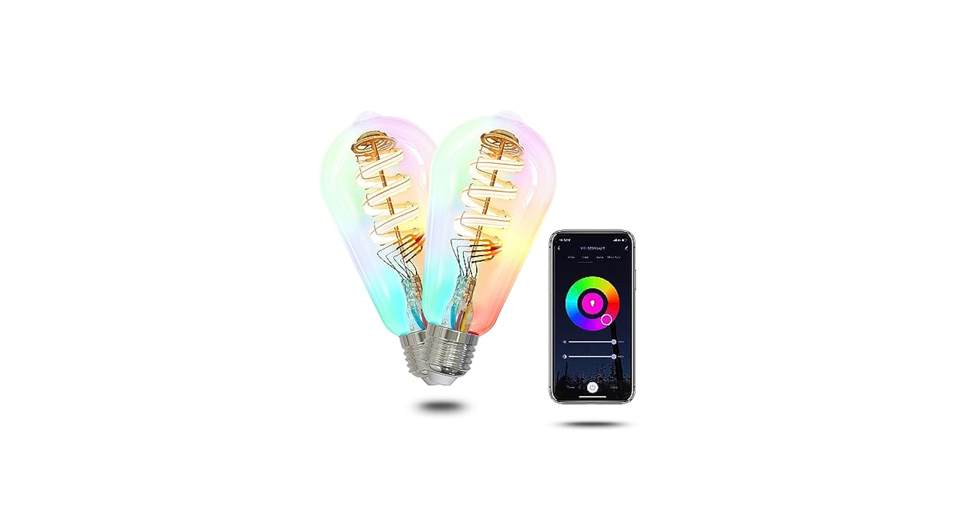 BRIGHTNESS　【kreis】 MOES Smart ST64 Edison LED Light Bulbs, Color Changing WiFi