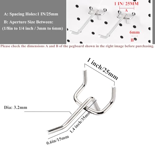 Crochets pour panneau perforé robustes de 0,6 cm à 0,3 cm - 3