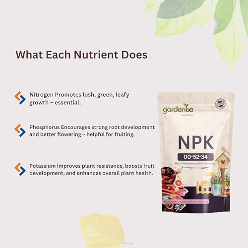 Image of NPK 00-52-34 Water Soluble Fertilizer (Pack of 950GM) High Phosphorus Root Booster & Bloom Enhancer | Improves Flowering, Bud Formation & Fruit Setting