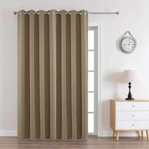 Image of Joydeco Blackout Curtains 90 Inches Long 1 Panel, Thermal Insulated Long Curtains& Drapes 1 Piece, Room Darkening Grommet Drapes for Living Room Bedroom Window (W70 x L90 Inch, Khaki)