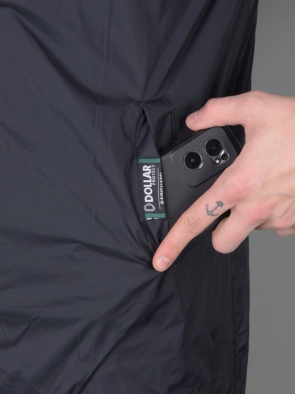 Image of Dollar Rainguard Men's PVC Full Sleeve Solid Reversible Raincoat Set with Adjustable Hood and Pocket