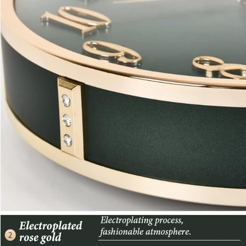 Mokshith Wall Clock Non Ticking,Hanging Wall Clocks Modern Style for Home, Office, Kitchen, Bedroom, Living Room, School Decorative (W5-Green)