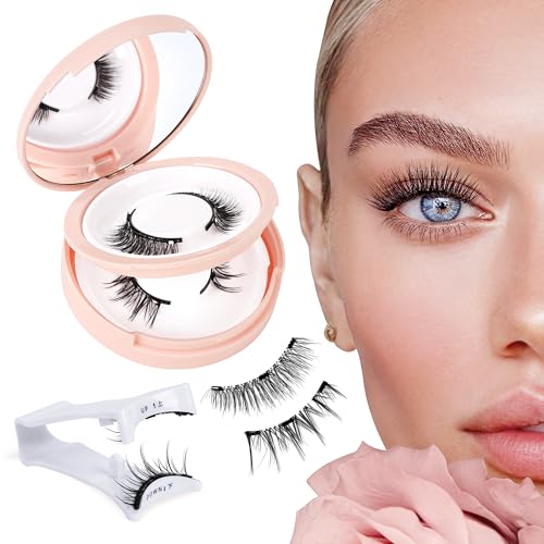 Mayhug Magnetic Eyelashes Natural Look Magnetic Lashes No Glue Magnetic Eyelashes without Eyeliner Clear Band Lashes Fluffy Lashes Extensions Magnetic Eyelashes with Applicator (2 Pairs)