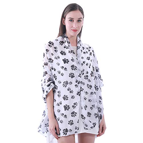 Lina & Lily Dog Cat Paw Print Women's Scarf Shawl Wrap Lightweight4