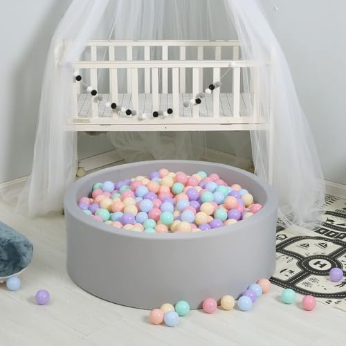 GOGOSO Colorful Ball Pit Balls - Pink Soft Plastic Balls Phthalate Free BPA Free Play Balls for Ball Pool Birhtday Party Girls Kids with Storage Bag, 6Colors,100pcs by GOGOSO - Image 7