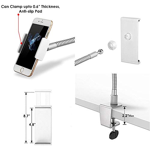 Magichold 360 Degree Rotating Bed Tablet Mount Holder Stand Compatible With Ipad Pro 12.9 Inch ,Ipad Air,Ipad Mini , Tablets ,The Longest 33 Inch.turns Any Angle (Silver Goose) #TOP5