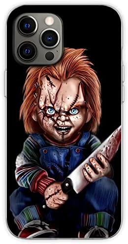 maodege Compatible with iPhone 13 Case Halloween Chucky Classic Horror Movie Blood Rubber Shockproof Soft TPU Silicone Phone Protective Case Cover