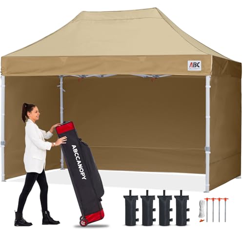 Image of ABCCANOPY Commercial Pop Up Canopy Tent with Sidewalls 10X15,Beige