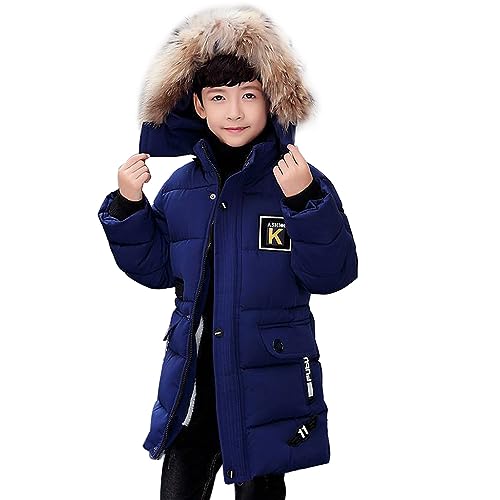 YFPICO Parka à Capuche Garçon - Manteau Hiver Chaud Matelassé Fourrure Polaire