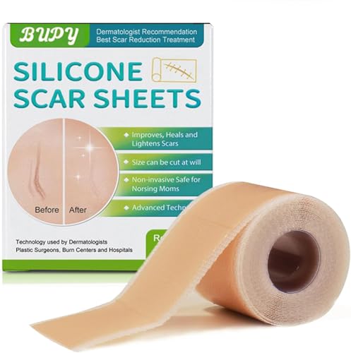 【Parches de Silicona para Cicatrices】Cinta de Silicona Profesional para Cicatrices Queloides, Postquirúrgicas, Heridas y Quemaduras - Ideal para Tratamiento de Estrías y Regeneración de la Piel Tiras de Silicona Reutilizables, Parches de Colágeno para Cicatrices y Arrugas | Cinta Cicatrizante para Heridas y Piel Sensible