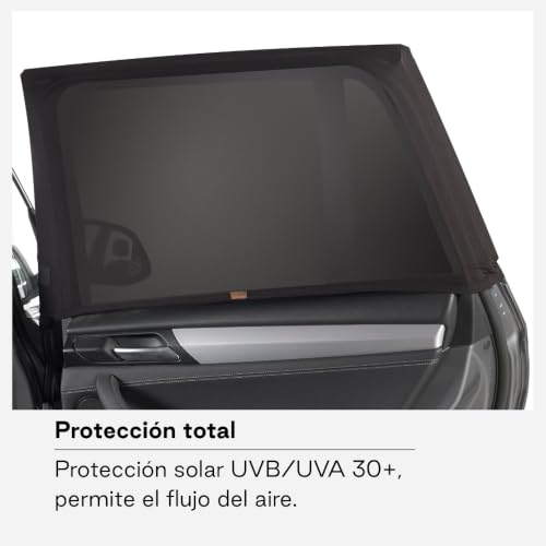 Miniatura 3 de Jané Parasol Coche Bebé Ventana, Protección Solar Uv 30 , Antimosquitos, Universal, Transpirable, Pack 2 Unidades, Talla L, Negro
