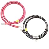 Exell Battery 2/0 Interconnecting Copper Cables, 5-Foot Length with 3/8-Inch Lugs (Black and Red)