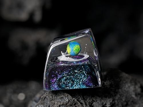 DATKEY Earth Planets Resin Artisan Keycap, Galaxy Spacebar Keycaps, Interstellar Custom Earth Keycaps Handmade Gift for Man Boyfriend On Christmas Valentine Anniversary - 4