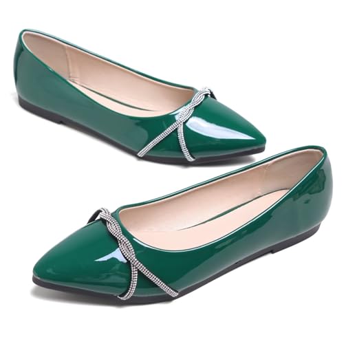 Image of Stunner Womens Flats Fashion Pointed Toe Bowknot Ballet Flats Cute Slip On Dress Flats Comfortable Party Wedding Flats2
