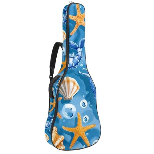 Housse de guitare acoustique 104 cm bleu océan azur pour transporter votre passion